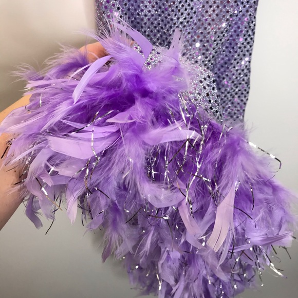 Puppet Workshop Kids Flapper costume purple feathers metallic silver kids small - Picture 4 of 11